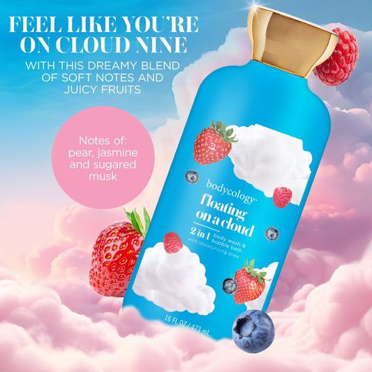 Bodycology 2-in-1 Body Wash & Bubble Bath, Floating on a Cloud – 16 fl oz