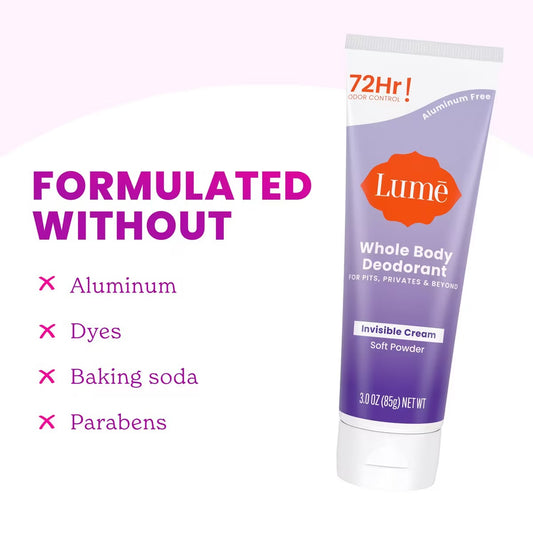 Lume – Whole Body Deodorant Invisible Cream Tube