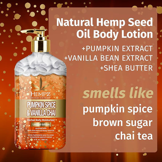 Hempz – Pumpkin Spice & Vanilla Chai Herbal Moisturizing Body Lotion