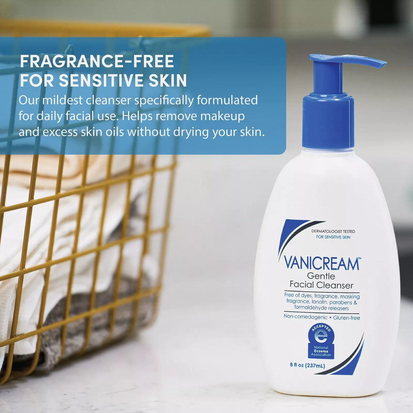 Vanicream – Gentle Facial Cleanser for Sensitive Skin (8 oz)