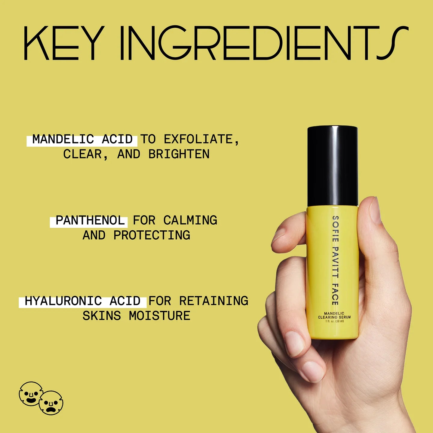 Sofie Pavitt Face – Mandelic Clearing Serum
Size: 30 ml / 1 fl oz