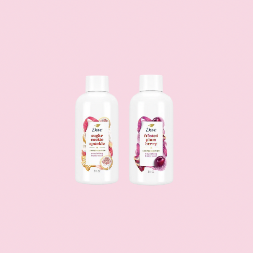 Dove – Limited Edition Holiday Treat Mini Body Wash Gift Pack (Sugar Cookie Sprinkle & Frosted Plum Berry, 2 x 6 fl oz)