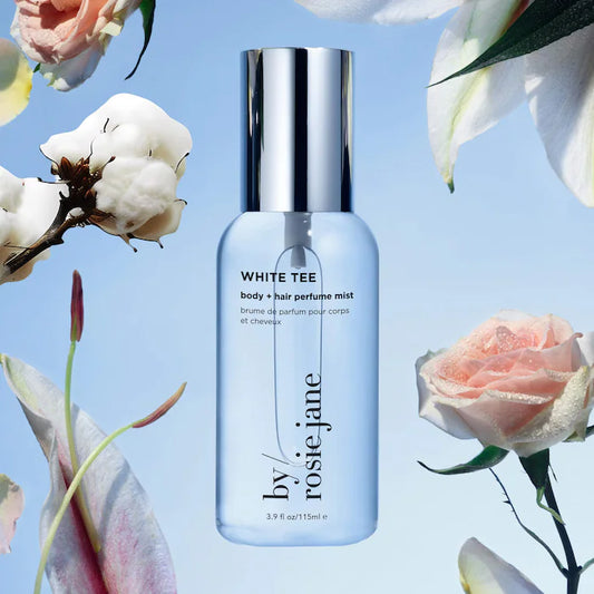 By Rosie Jane – WHITE TEE Body + Hair Perfume Mist with Rose (3.4 fl oz)