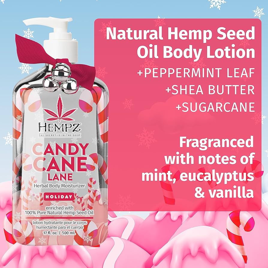 Hempz – Peppermint Candy Cane Herbal Body Lotion – Limited Edition