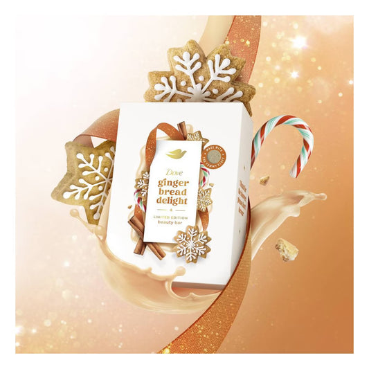 Dove – Limited Edition Holiday Treat Beauty Bar (Gingerbread Delight, 15 oz / 4-Pack)