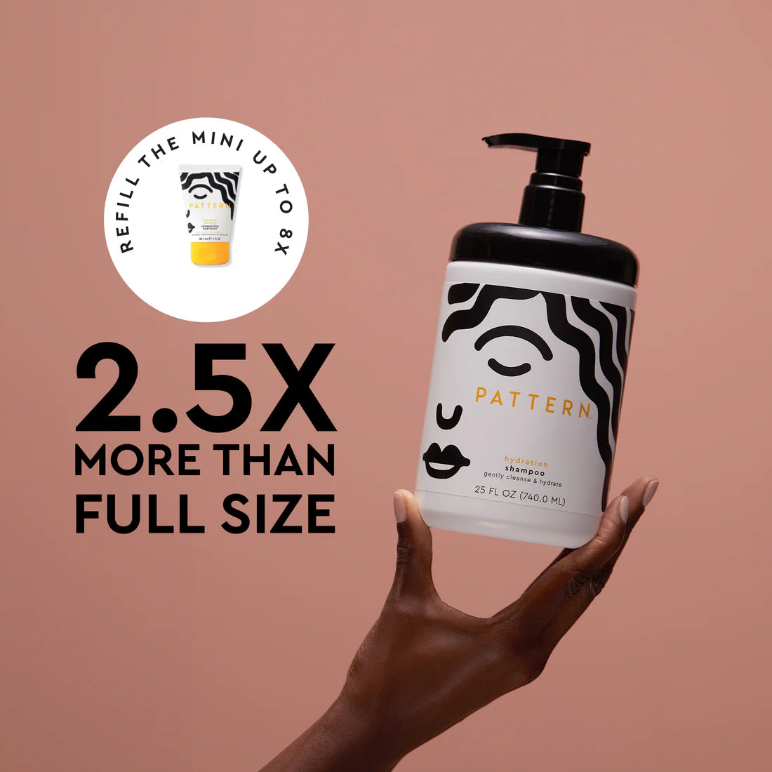 Pattern – Hydration Shampoo (3 oz / 9.8 fl oz / 25 fl oz)