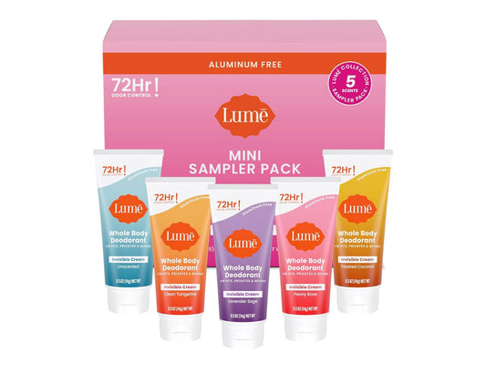 Lume – Whole Body Deodorant 5 Pack Sampler (Invisible Cream Minis)