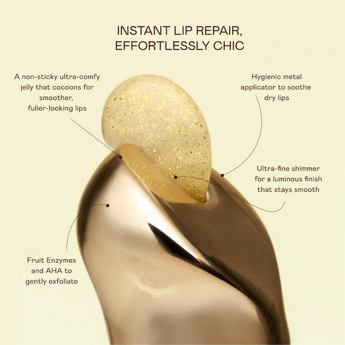 EADEM – Le Chouchou Exfoliating + Softening Peptide Lip Balm - Boba Bounce - Croissant au Beurre - clear with shimmery gold