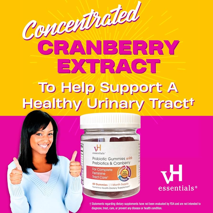vH essentials – Probiotic Gummies with Prebiotics & Cranberry (60 Count)