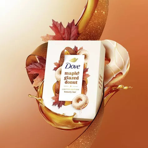 Dove Beauty Holiday Treat Bar Soap – Maple Glazed Donut (Limited Edition, 15 oz / 4pk)