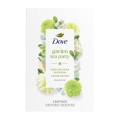 Dove Garden Tea Party Beauty Bar – English Pear Blossom (Limited Edition, 4pk)