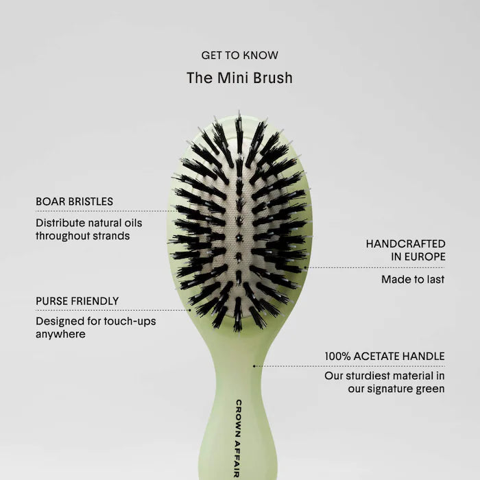 Crown Affair – The Mini Dual-Bristle Boar Hair Brush No. 001