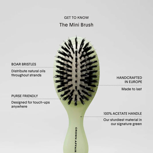 Crown Affair – The Mini Dual-Bristle Boar Hair Brush No. 001