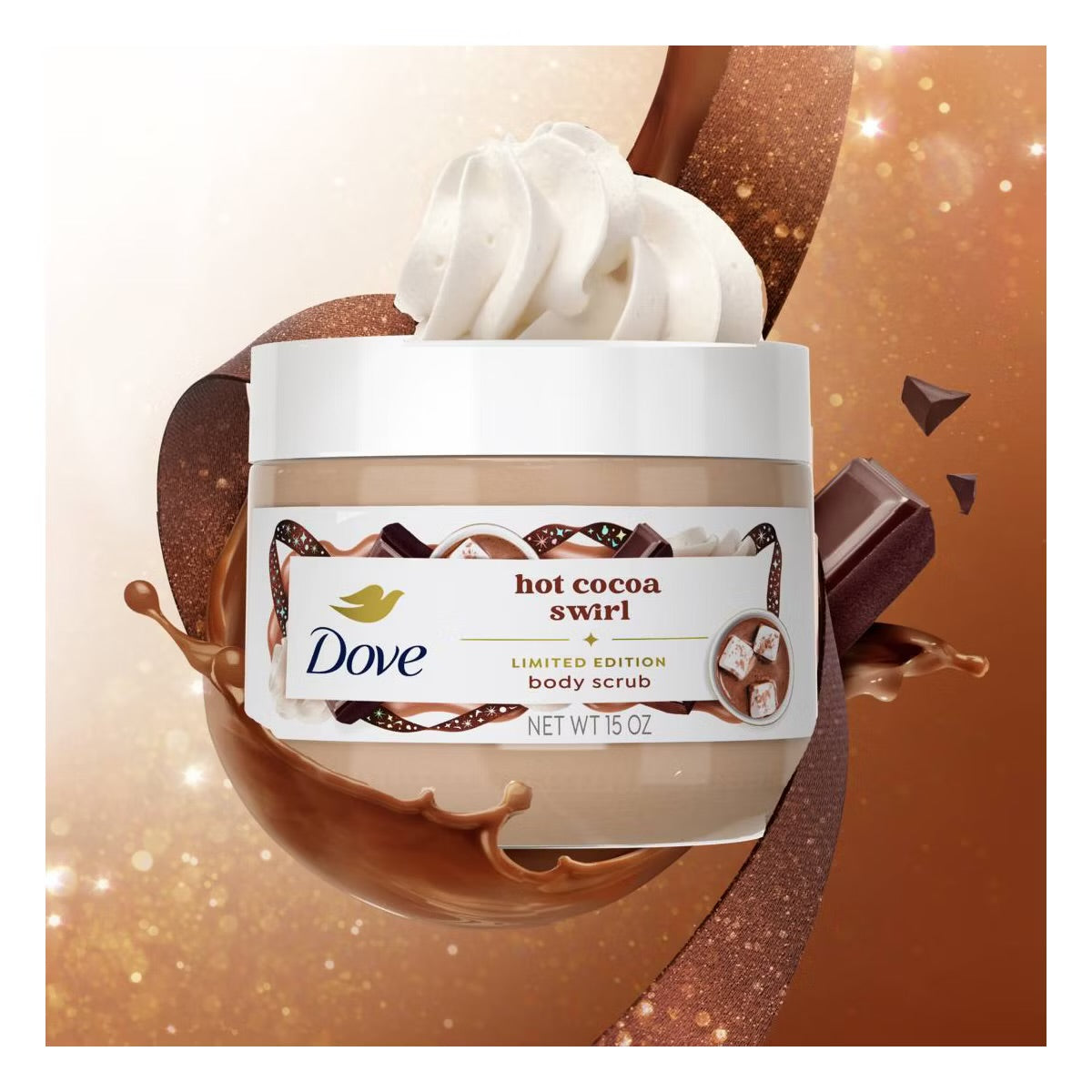 Dove – Limited Edition Holiday Treat Body Scrub (Hot Cocoa Swirl, 15 oz)