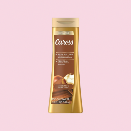 Caress Exfoliating Body Wash – Shea Butter & Brown Sugar (20 fl oz)