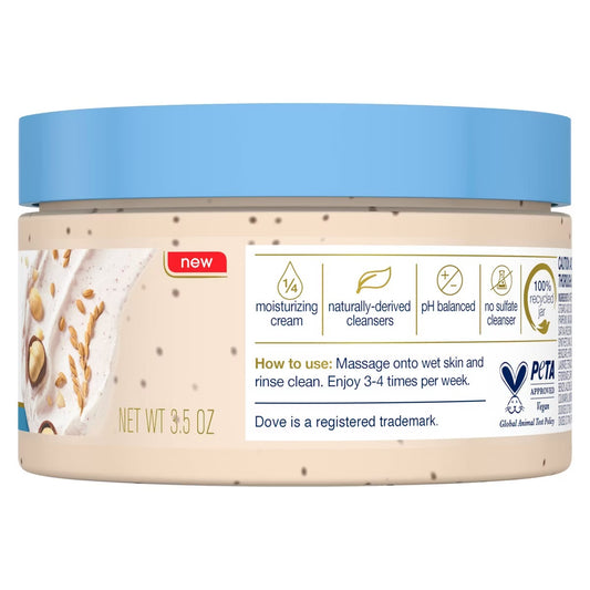 Dove Beauty Mini Body Scrub – Crushed Macadamia & Rice Milk | 3.5 oz Trial Size