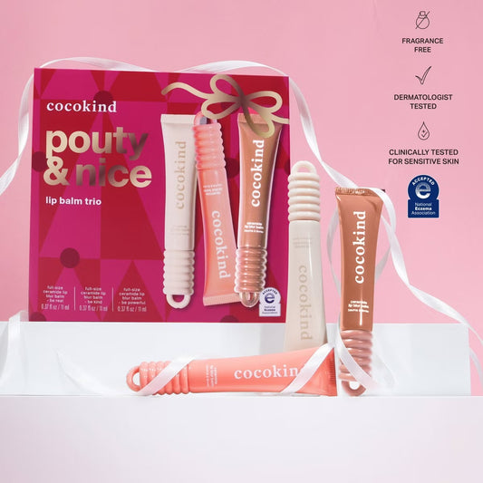 cocokind Holiday Lip Gift Set – 3-Piece Lip Balm Trio