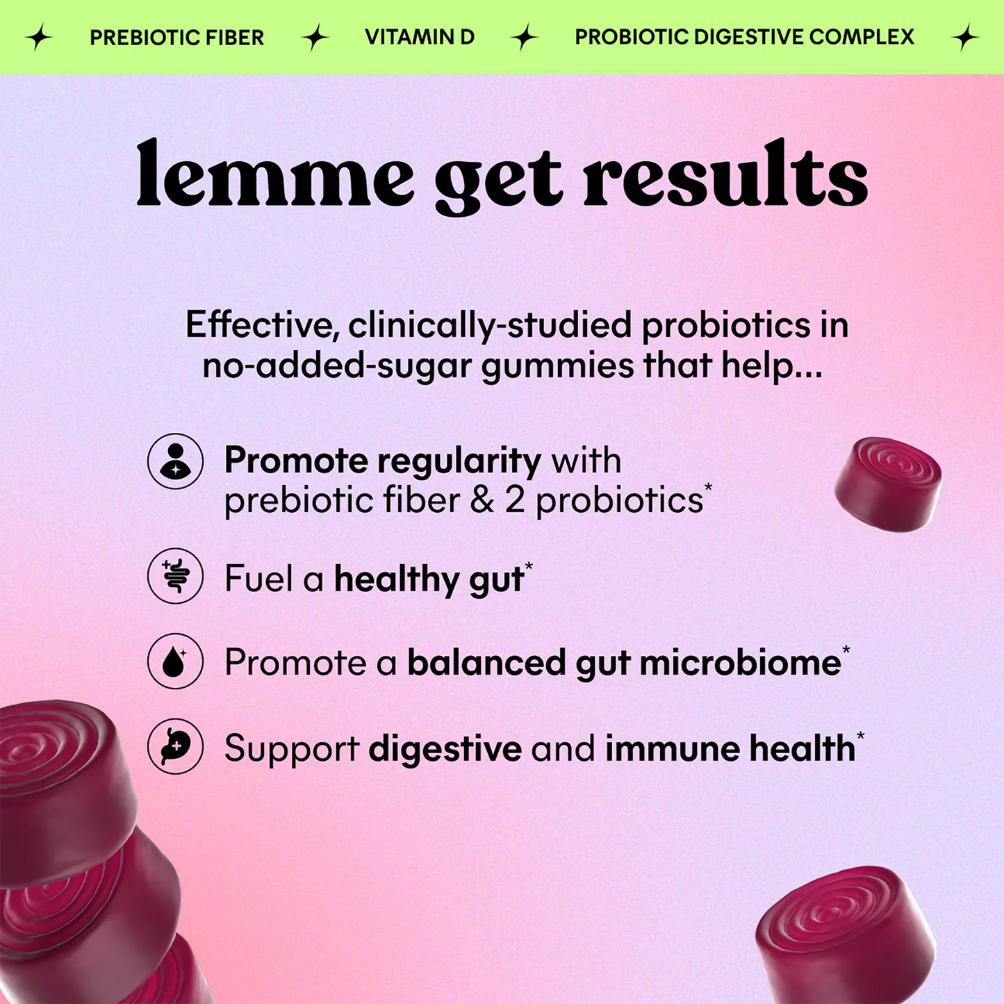 Lemme Fiber – Fiber & Probiotic Gummies (60ct)