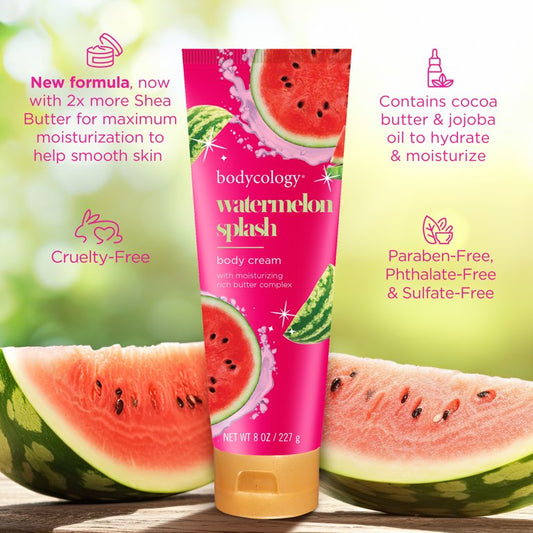 Bodycology Moisturizing Body Cream, Watermelon Splash – 8 oz