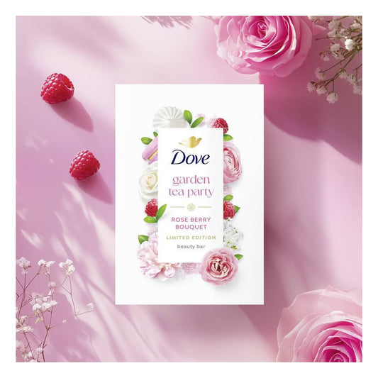 Dove Garden Tea Party Beauty Bar – Rose Berry Bouquet (Limited Edition, 4pk)