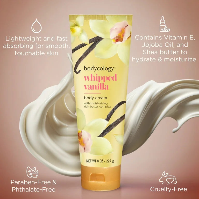 Bodycology Shea Butter Body Cream, Whipped Vanilla – 8 oz