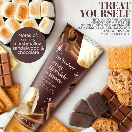 Bodycology Shea Butter Body Cream, Cozy Fireside S’more – 8 oz