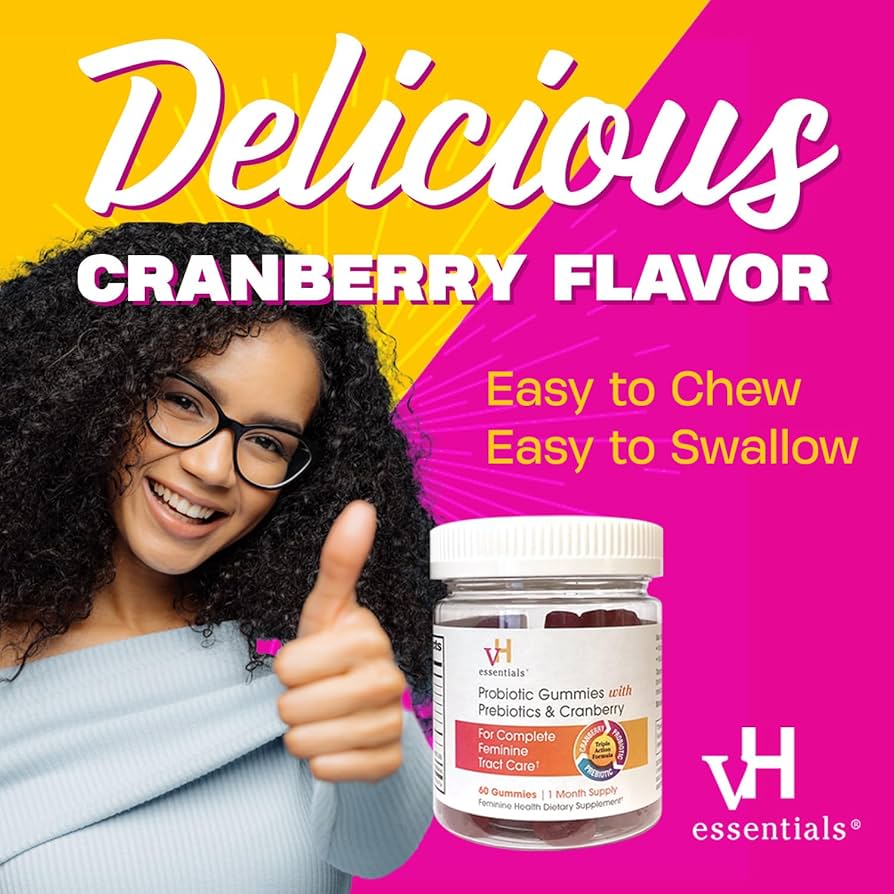 vH essentials – Probiotic Gummies with Prebiotics & Cranberry (60 Count)