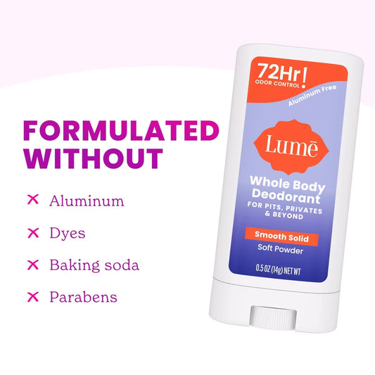 Lume Whole Body Deodorant – Soft Powder | Trial Size 0.5 oz