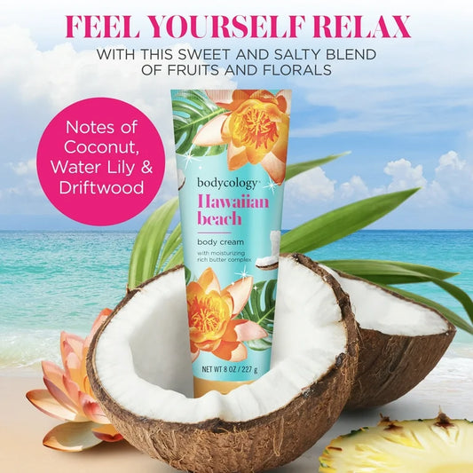 Bodycology Shea Butter Body Cream, Hawaiian Beach – 8 oz