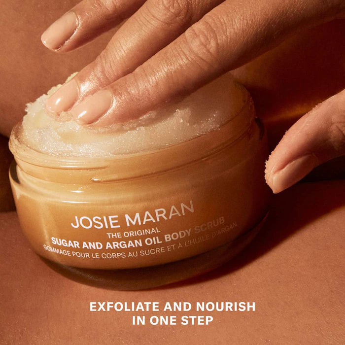 Josie Maran – Topless Tangerine Argan Oil + Sugar Balm Refillable Exfoliating Body Scrub