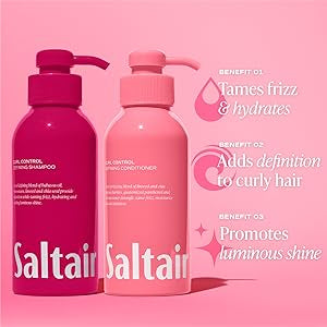 Saltair – Curl Control Haircare Set (Shampoo & Conditioner, 14 fl.oz. each, Almond)