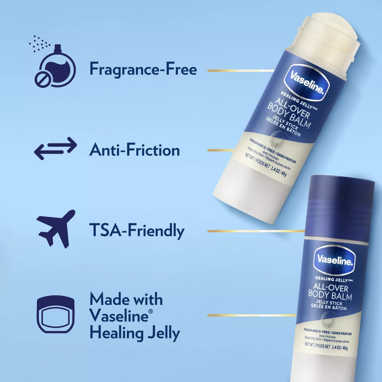 Vaseline Healing Jelly All-Over Body Balm Jelly Stick | 1.4 oz
