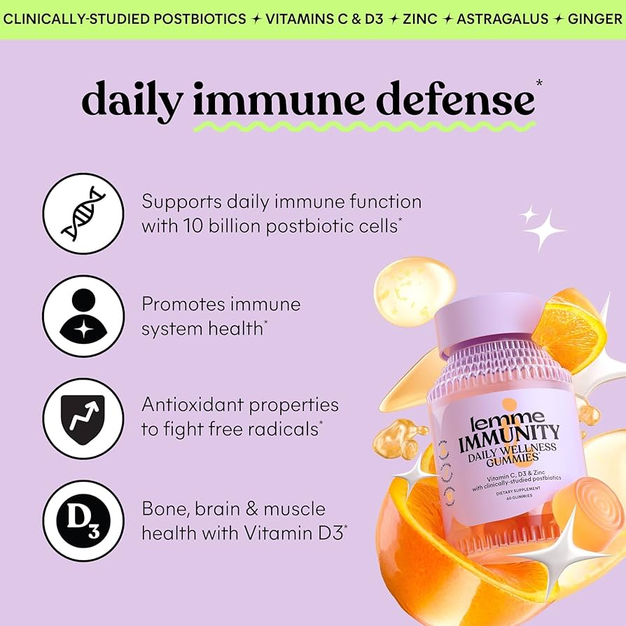 Lemme Immunity Postbiotic Gummies – Sweet Orange (60ct)