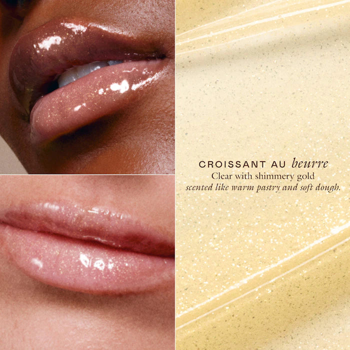 EADEM – Le Chouchou Exfoliating + Softening Peptide Lip Balm - Boba Bounce - Croissant au Beurre - clear with shimmery gold